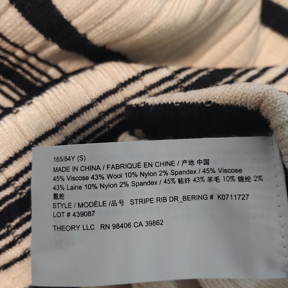 Theory Striped Ribbed Knit Sleeveless Midi Dress - Picture 8 of 9